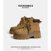 Cowhide Martin boots women's autumn new thick-soled inner height-increasing short boots retro versatile hiking boots women