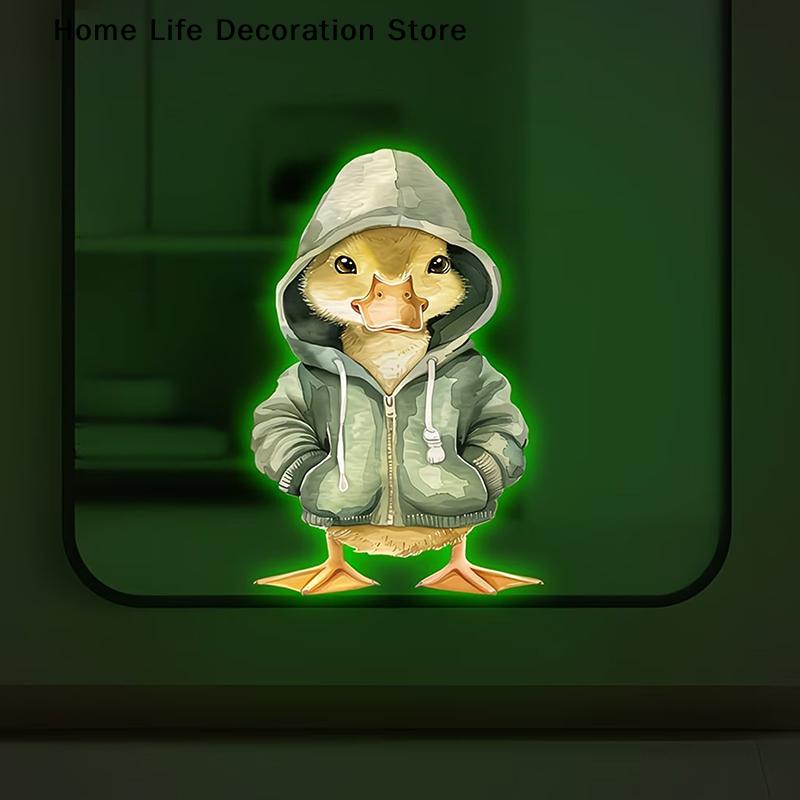 Glow-in-the-Dark Floral Toilet Sticker Toilet Lid Decoration Self-Adhesive Removable Wall Decals Luminous Car Sticker Home Decor