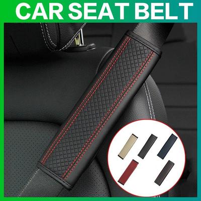1pcs Auto Parts PU Leather Seat Belt Cover Shoulder Cover Breathable Padded Pillow Car Shoulder Strap