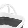 Foldable Bath Toy Organizer 30x28x18cm White+Black with Quick Drain