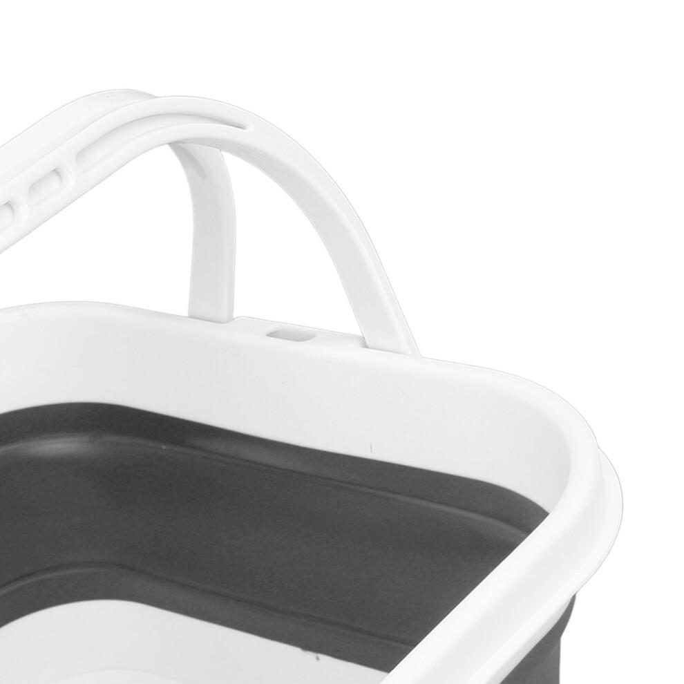 Foldable Bath Toy Organizer 30x28x18cm White+Black with Quick Drain