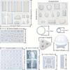 284/384 Stück Silikon Epoxidharz Gießform Set Handgemachte Wohnkultur | Wiederverwendbare Antihaft-Formen für Ohrringe Anhänger Halsketten