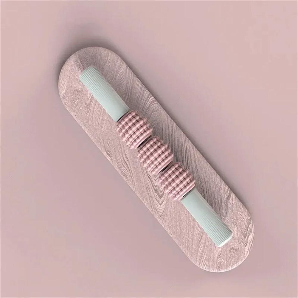 

1 шт. фитнес-палка для массажа мышц, роликовый массажер для фасции, для йоги, расслабления мышц и растяжки, ролик для тонких икр розовый