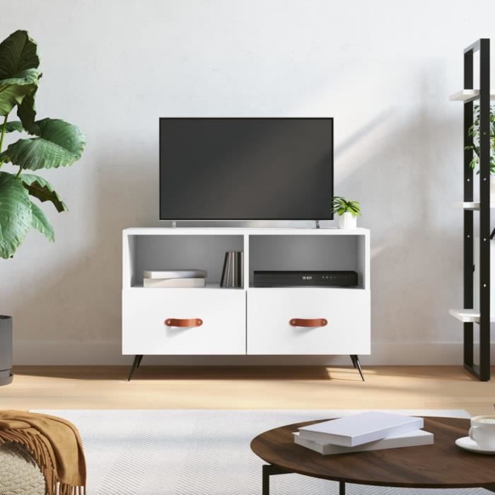 VidaXL Meuble TV Blanc 80x36x50 cm Bois d'ingénierie 828940