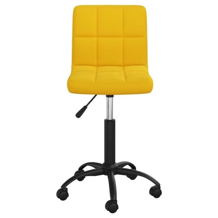 VidaXL Chaise pivotante de salle à manger, Jaune moutarde Velours