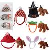 Versatile Halloween Xmas Pet Cat Dog Teddy Plush Hat Wizard Pumpkin Headgear Caps