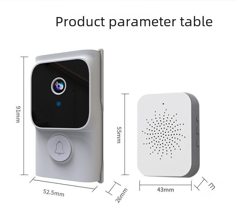 Smart Video Doorbell, Wireless WiFi Doorbell Camera with HD Night Vision, Two-Way Audio, Motion Detection, Rechargeable Battery Powered Doorbell