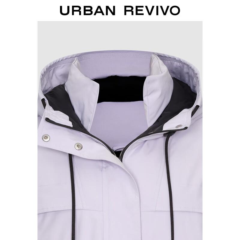 Women's Casual Colorblock Hooded Down Jacket
