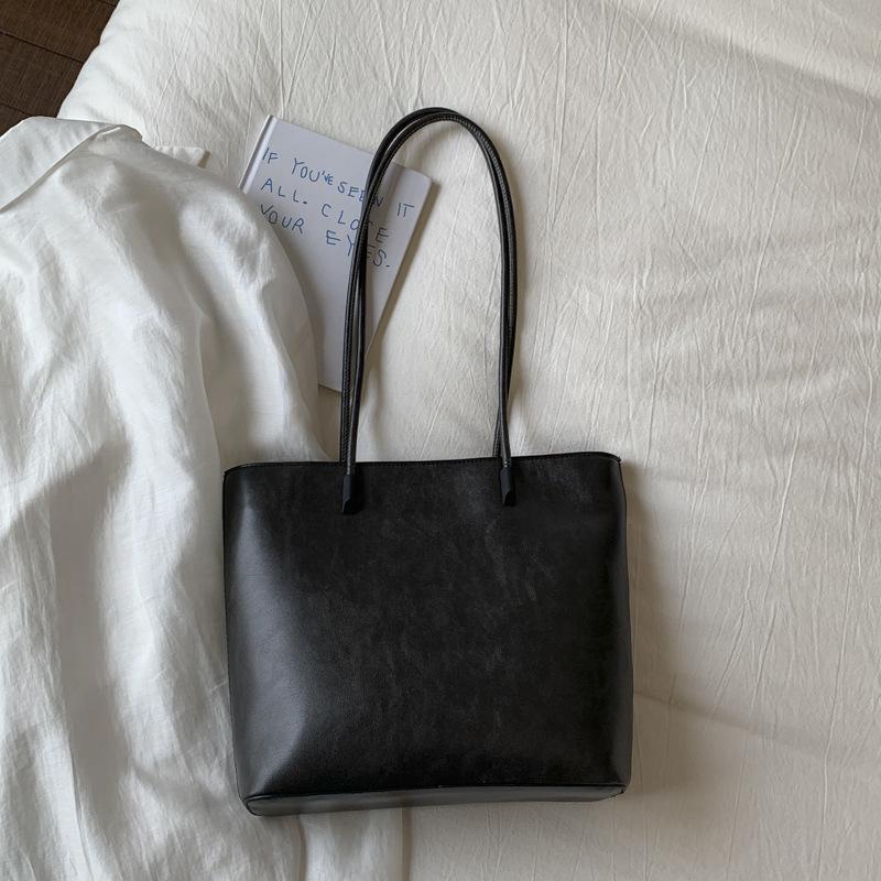 

Bags Women s Shoulder Commuter Women s Bags 2025 New Retro Simple Tote Bags Simple Large Capacity Shoulder Bags чёрный