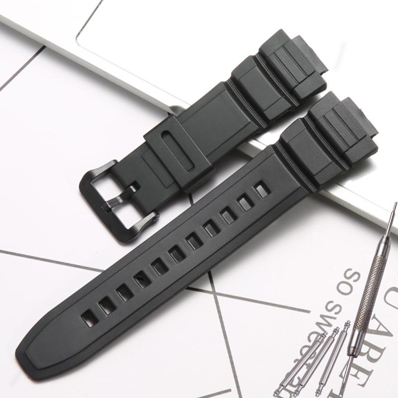 

Resin Strap Suitable For Casio MCW-100H W-S220 HDD-S100 AE2000W 16mm Men s Sports Waterproof Watchband Watch Accessories MCW-100H чорний