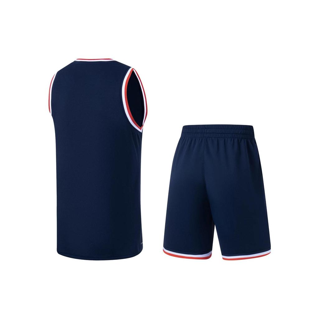 Li Ning Sports Basketball Series Logo Print Sweat-Absorbing Comfortable Basketball Set Men Sportswear AATT001-1