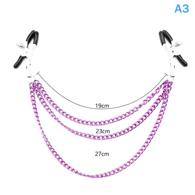Multiple Colors Nipple Clip With Chain Stimulator Accessories Clitoris Clamps Slave Adult Games Body Clamps Bondage Nipple