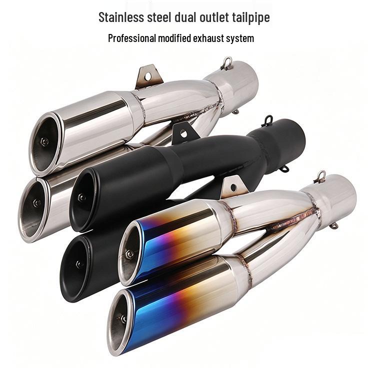 Dual Outlet Exhaust Tailpipe for CBR300, Yamaha R3/R25, Kawasaki Ninja 250 Motorcycle