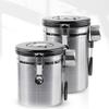 Coffee Beans Canister with Exhaust Valve Stainless Steel Storage Sealing Container with Spoon