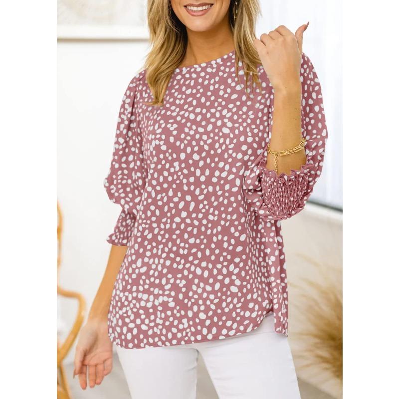 Women's New Summer Loose Printed Short-sleeved Round Neck Chiffon Shirt for Women