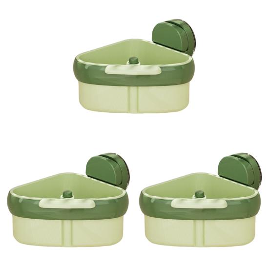 3Pcs Corner Sink Strainer Baskets Strong Load-bearing Simple Installation Suction Cup Triangle Storage