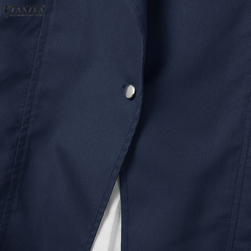 ZANZEA Bluză cu mânecă lungă patchwork pentru femei și fustă lungă, seturi casual din două piese