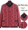 Elegant Floral Plus Size Jacket for Mid-Aged & Elderly Women - Spring/Autumn Casual & Fashionable Baseball Uniform Style