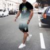 2025 Summer New Fashionable Printed Men's Shorts Set Quick Drying Breathable Sports Set Short Sleeve Set Men's Jogging Set