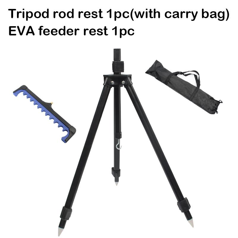 

Телескопічна підставка для штатива для риболовлі на коропа з сумкою для перенесення, металеві гострі ніжки подовжуються від 57 см до 106 см для аксесуарів до спорядження для риболовлі на коропа