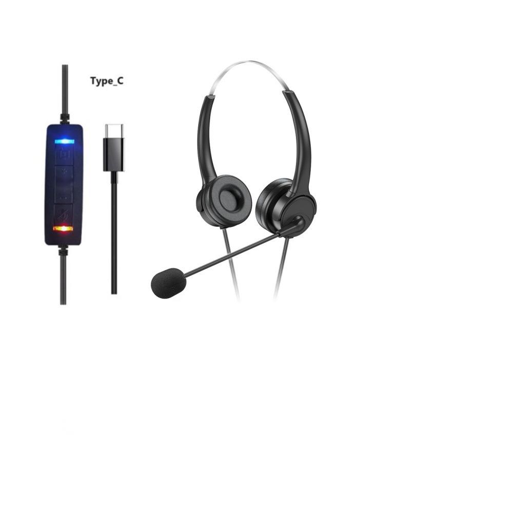 USB Wired Headset for Customer Service and Music - Compatible with Mobile Phones and Computers