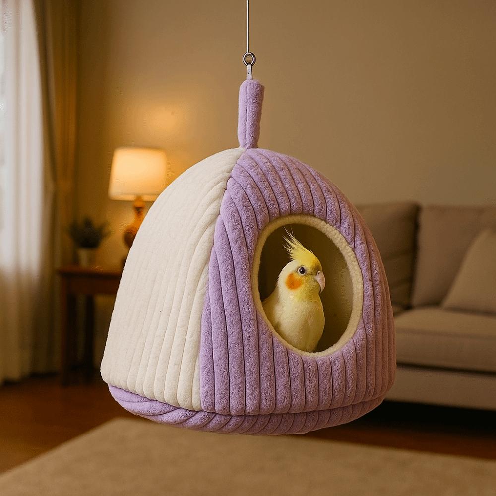 Soft Bird Hanging Hammock Fleece-lined Bird House Pet Supplies Warm Parrot Nest  for Bird Cage