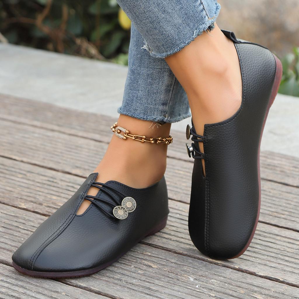 Women's Casual Shoes Round-toe Comfortable All-match Flat-bottomed Loafers