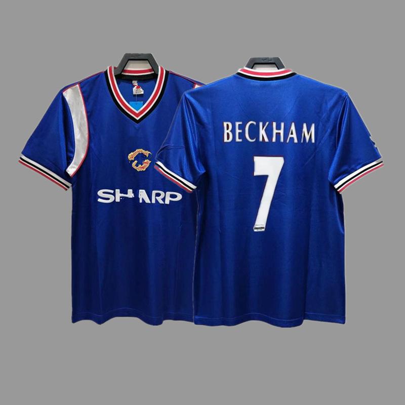 Man L Retro Jersey Football Jersey No. 7 Beckham Cantona C Ronaldo Rooney Giggs Jersey