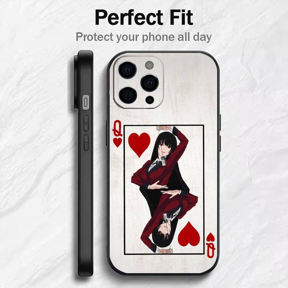 K-Kakegurui Y-Yumeko  Phone Case For iPhone17,16,15,14,13,12 Plus,Max Soft Silicone Black Cover