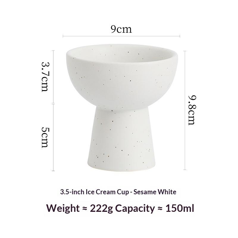 High Feet Ceramic Bowl Dessert Bowl Ice Cream Cup Dinner Plate Serving Plates Fruit Plate Salad Bowls Soup Bowl Snack Tray Dish