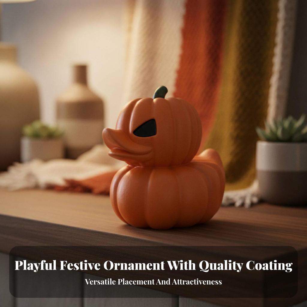 Pumpkin Duck Figurine Miniature Figurines Tabletop Ornament