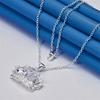 925 silver 16-30 inch luxury crown zircon pendant necklace for women's fashion wedding accessories and jewelry