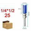 3PCS 1/4" Shank Cutting Straight Router Bit Flush Trim Woodwork Milling Cutter
