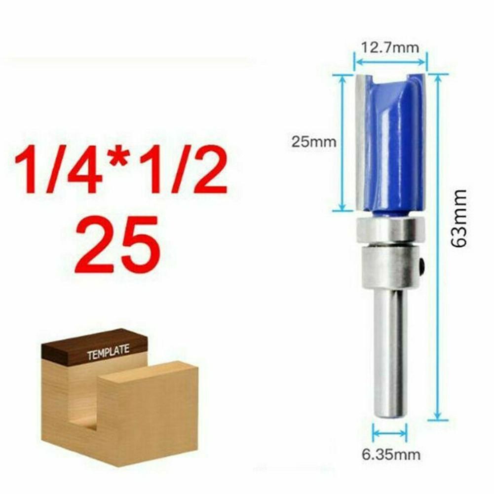 3PCS 1/4" Shank Cutting Straight Router Bit Flush Trim Woodwork Milling Cutter