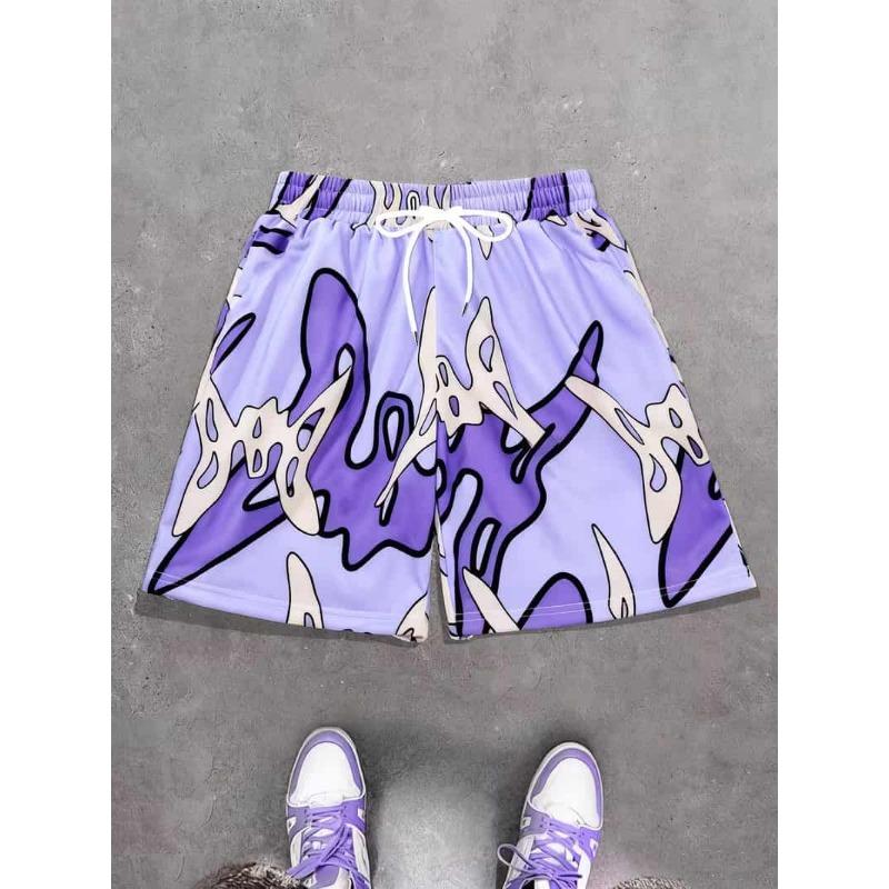 Herren Badeshorts mit lustigem Design und schnell trocknendem, verstellbarem Kordelzugbund