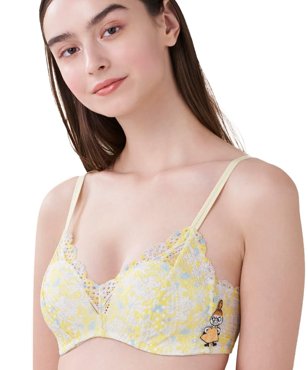 

дизайн с высокой боковиной для удобного и красивого ношения YE [Unnanacool] Бюстгальтер без косточек, [Коллаборация с Муми-троллями] Бюстгальтер, беспроводной, BUN125, женский,