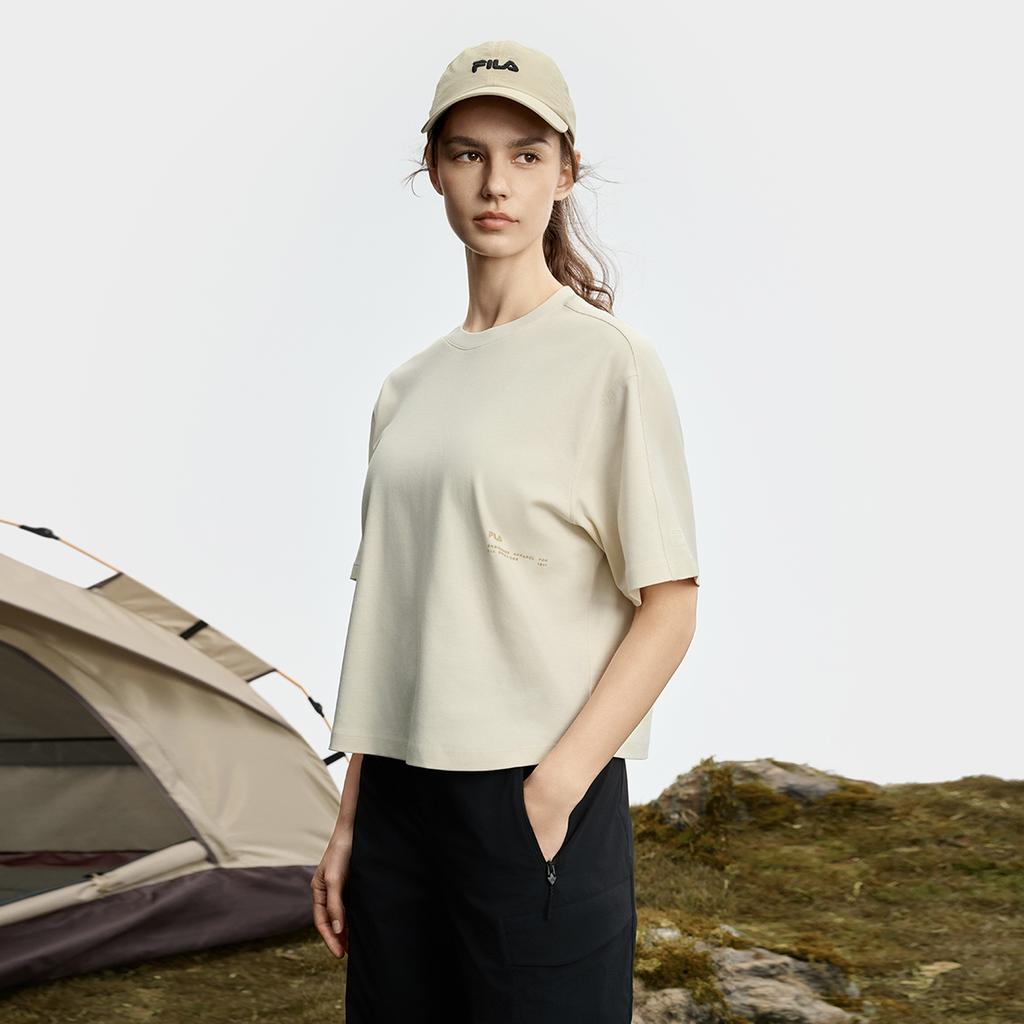 New FILA EXPLORER T Shirt Women's Streptopelia White A11W537108FWT