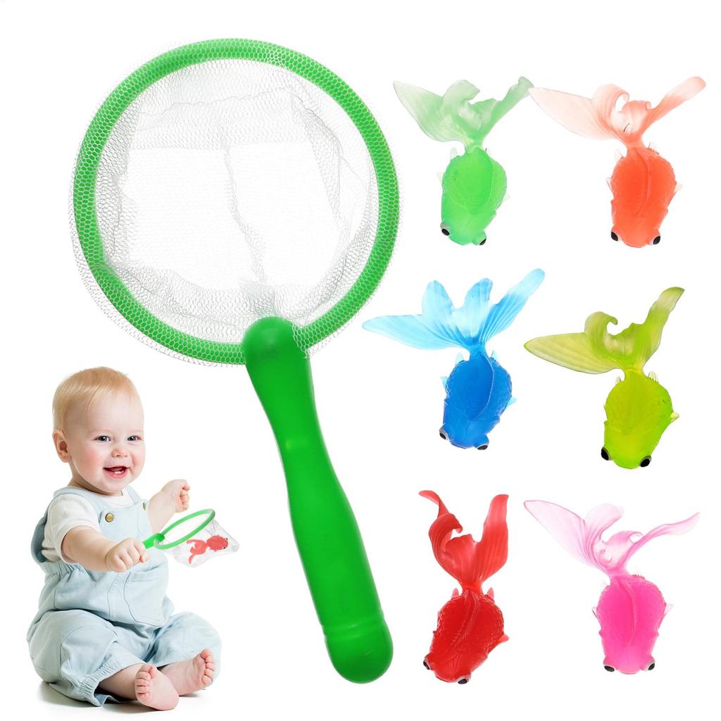 Toy Fishing Net For Bath Fishing Net Bath Toy Floating Animal Fish Catching Game For Summer Little Boys Girls In Swimming Pool