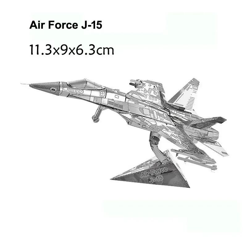 3D Metal Puzzles Military J-20 J-10B SU-34 KA-50 Fighter UFO RAH-66 Helicopter DIY Assembly Handmade Assemble Scale Model Jigsaw Puzzles