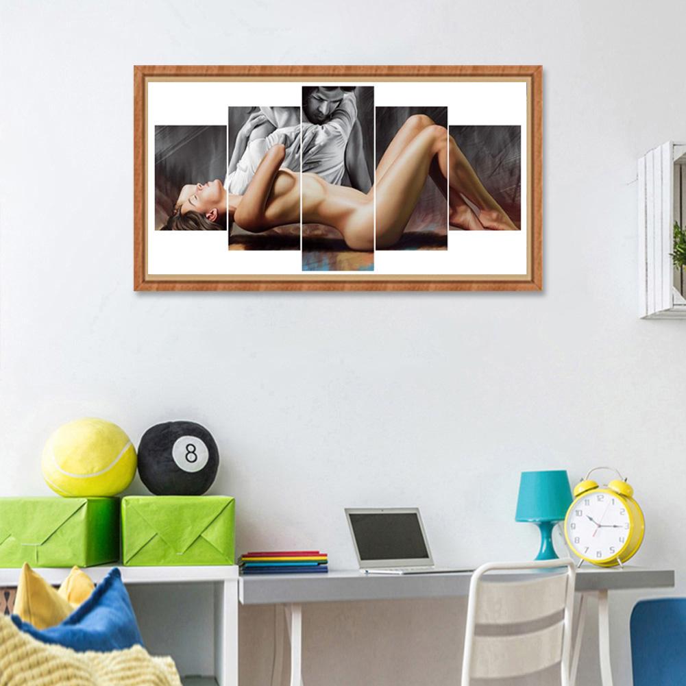 5pcs 5D DIY Full Drill Diamond Painting Sexy Body Cross Stitch Embroidery 5-pictures Combination Kit Crafts