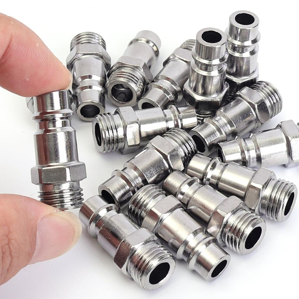 Quick Release air Compressor Connector Pneumatic Fittings G1/4 External Thread Air Line Hose Connectors Plug Pneumatic Tools