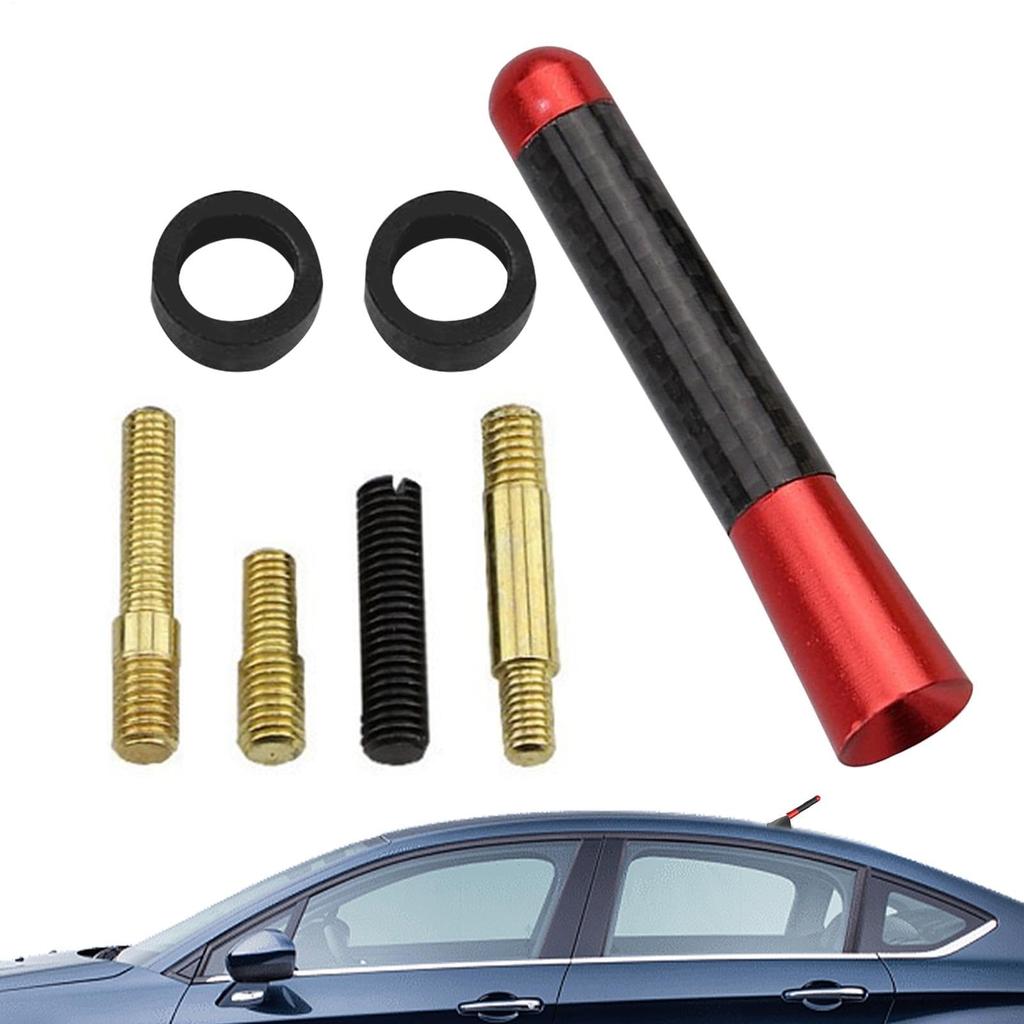 Car Radio Antenna,Car Antenna Replacement,Short Carbon Fiber Metal Car Antenna Kit | 8cm Auto