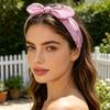 Elastic Headband Rabbit Ear Knot Design Elastic Hair Wrap Comfortable Secure Fit Wave Boosting Compression Hair Band