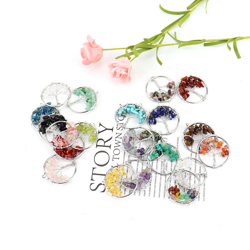 3Cm Tree Of Life Pendant Natural Crystal Gravel Fortune Tree Necklace Accessories N114