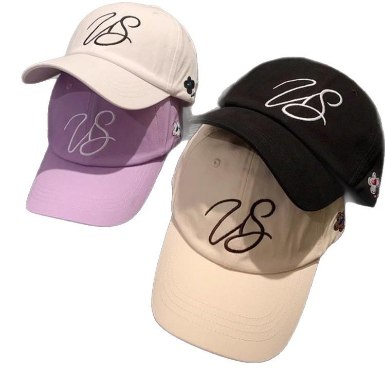 New product simple embroidery baseball cap women's big head circumference soft top spring and summer cap wide brim showing face small hat