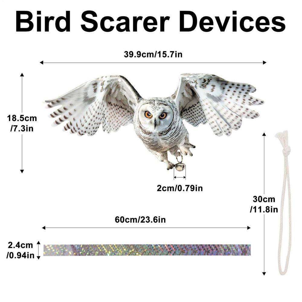 Bird Scarer Reflective Double-Sided Garden Bird Repeller Artifact Reflective Owl For Woodpecker With Sound For Garden, Home