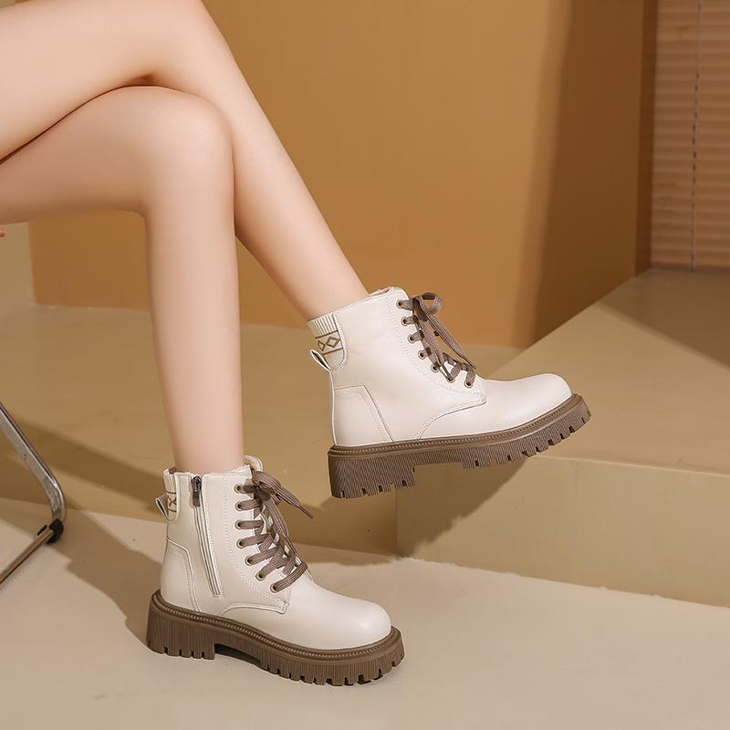 Women’s Winter Boots Casual Short Boots Girl Booties Black Warm Ankle Boots with Fur Plus Size