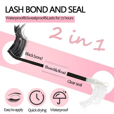 Wimpernkleber und Versiegelung Set 3 Stück DIY Wimpernverlängerung mit wasserfestem Wimpernclusterkleber 72 Stunden Halt und Versiegelung Wimpernentferner Pinzette für Wimpernverlängerungen