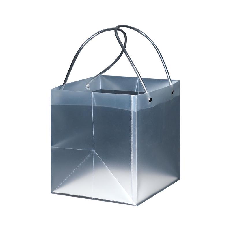 "Women's Day Transparent Floral PVC Gift Box - Square Plastic Handbag"