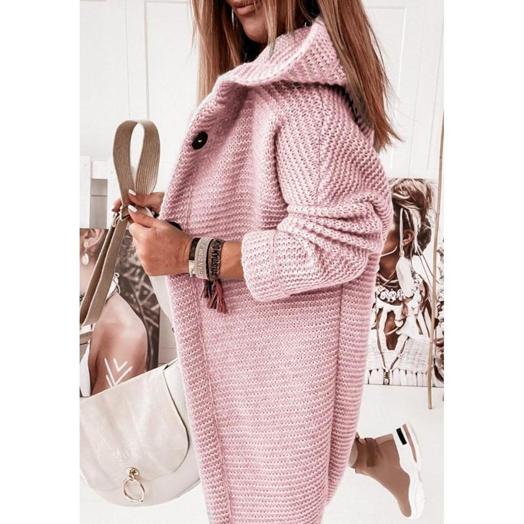 Cardigan for Women Autumn Fashion Button Front Casual Plain Long Sleeve Knit Loose Daily Long Hooded Cardigan Outerwear